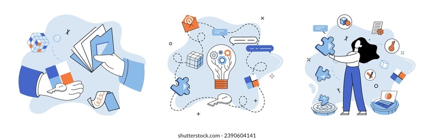 Logical thinking. Vector illustration. It empowers us to tackle complex challenges and find innovative solutions Wisdom, like guiding light, illuminates path logical thinking It is culmination