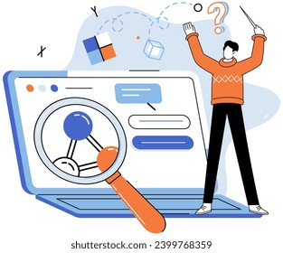 Logical thinking. Vector illustration. They are puzzle pieces fit together to form coherent picture Through logical reasoning, we cfind solutions, unravel mysteries, and gain clarity Answers provide