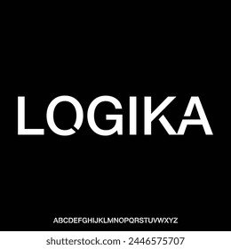 logika uppercase typeface, the futuristic modern alphabet display font vector typeset