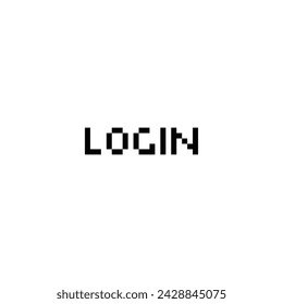 login 8 bit text Pixel art 8-bit for game 