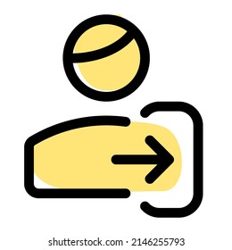 login access of a user with a right direction arrow key