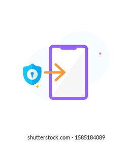 Login Account on Phone Illustration. Ready to use for website mobile app presentation and any other projects. Suitable for any user interface and user experience