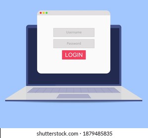 Login to account, user authorization, login authentication page concept. Flat vector illustration. Business vector illustration. Data management. Data secure.