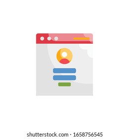 Ilustración plana del vector de cuenta de inicio de sesión. Icono bancario y financiero