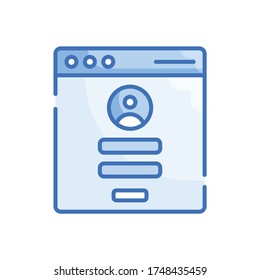Login Account Vector Style illustration. Filled Outline Icon. EPS 10