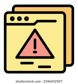 Login alert icon outline vector. Data secure. Safety password color flat