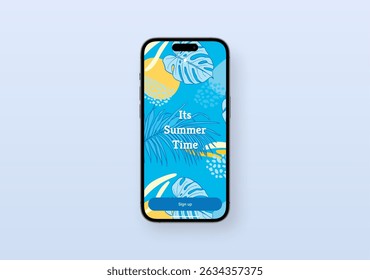 Login App Mobile UI summer time