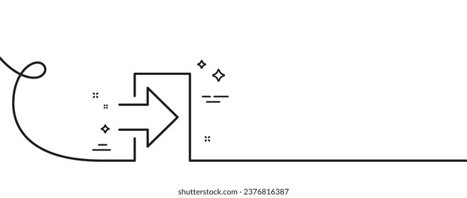 Melden Sie sich das Pfeilzeilensymbol an. Kontinuierlich eine Linie mit curl. Melden Sie sich in Symbol an. Navigationszeiger. Einfach einspuriges Rahmenband anmelden. Loop-Kurve Muster. Vektorgrafik