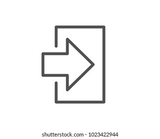 Login arrow line icon. Sign in symbol. Navigation pointer. Quality design element. Editable stroke. Vector