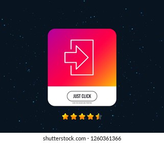 Login arrow line icon. Sign in symbol. Navigation pointer. Web or internet line icon design. Rating stars. Just click button. Vector