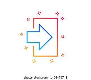 Login arrow line icon. Sign in symbol. Navigation pointer. Gradient design elements. Linear login icon. Random shapes. Vector