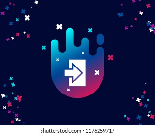 Login arrow simple icon. Sign in symbol. Navigation pointer. Cool banner with icon. Abstract shape with gradient. Vector