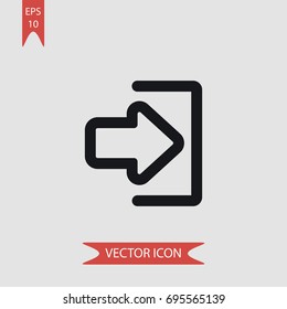 Login arrow vector icon, illustration symbol