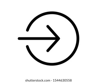 Login arrow vector line style icon on white background, simple sign for web site and mobile app. EPS 10