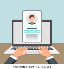 Login authentication concept on laptop screen. Notebook and online login form. User profile