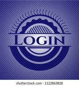 Login badge with jean texture