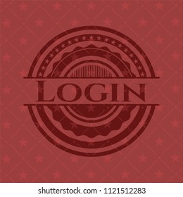 Login badge with red background