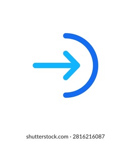 Login blue flat icon in dual tone style symbol for account signin