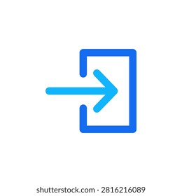 Login blue flat icon in dual tone style symbol for account signin