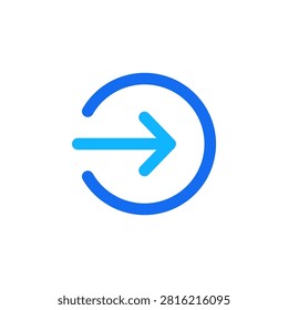 Login blue flat icon in dual tone style symbol for account signin