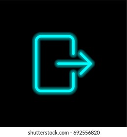 Login blue glowing neon ui ux icon. Glowing sign logo vector