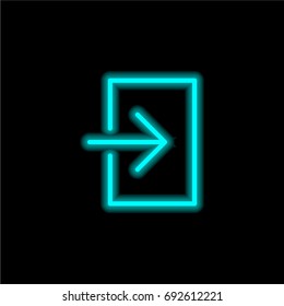 Login blue glowing neon ui ux icon. Glowing sign logo vector