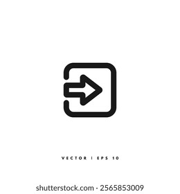 Login Button Icon. Editable Stroke