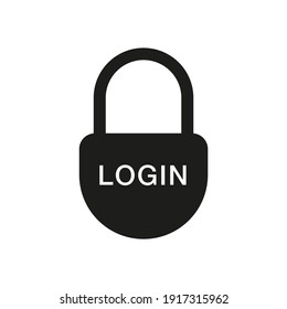 Login button with padlock symbol. Account sign in icon.
