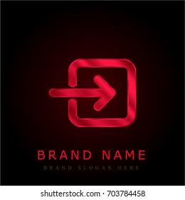 Login Button red chromium metallic logo