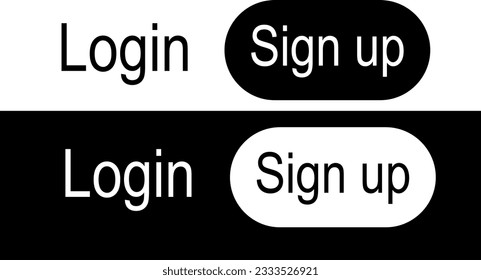 login button. sign icon label login. web button template black and white theme vector design 