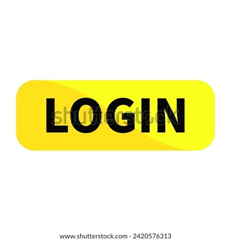 Login Button Text In Yellow Rectangle Shape For Sign Information Announcement Promotion Business Marketing Social Media
