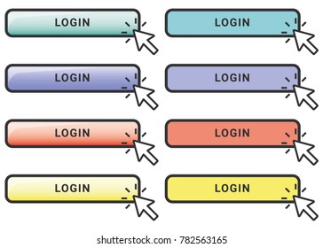 login button vector set