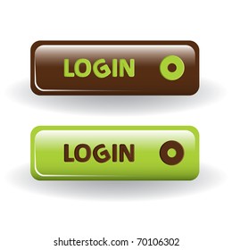 login buttons - brown and green