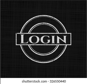 Login chalk emblem written on a blackboard