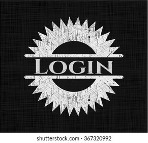 Login chalk emblem written on a blackboard