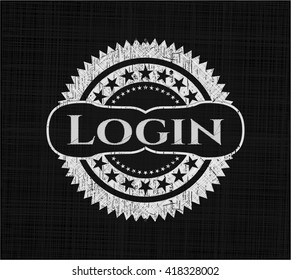Login chalk emblem written on a blackboard