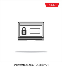 login computer icon vector computer login vector icon isolated on white background.