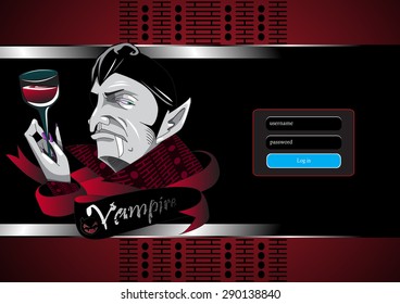 Login Concept Halloween.,vector illustration