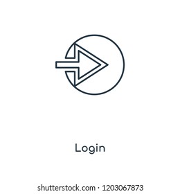 Login concept line icon. Linear Login concept outline symbol design. This simple element illustration can be used for web and mobile UI/UX.
