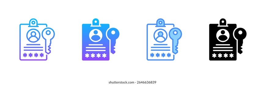 Credenciales de Inicio de sesión Multi Style Icon Set