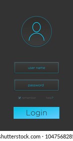 login, design of a login page, for mobile phone screens 16:9