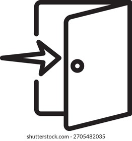 Inicio de sesión, puerta, icono de contorno de entrada