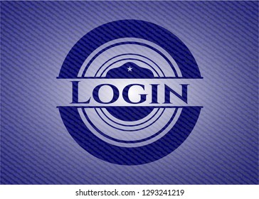 Login emblem with denim high quality background