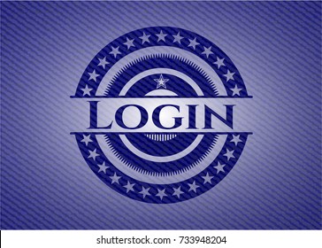 Login emblem with denim texture