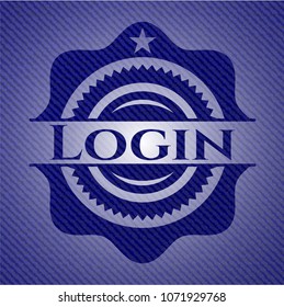  Login emblem with jean background