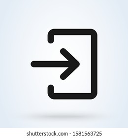 Login and Enter Simple vector modern icon design illustration.