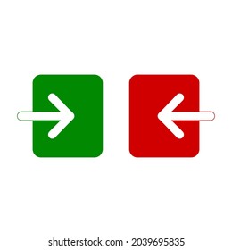 Login and exit icon on white background. Simple vector. Vector design. Design element.