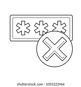 Icono de línea de vector de error de inicio de sesión aislado en fondo blanco. Icono de línea de inicio de sesión incorrecto para infografía, sitio web o aplicación.