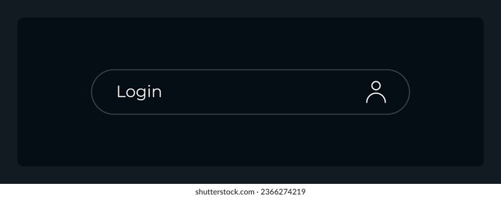 Login field UI element template. Enter username. Editable isolated vector dashboard component. Flat user interface. Visual data presentation. Web design widget for mobile application with dark theme