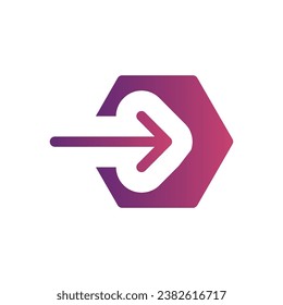 login flat gradient icon logo for website, application, printing, document, poster design, etc, Suitable for web Design,Logo,App